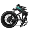 Big Tire Folding Electric Mountain Bike 20" Wheels 4 Inch Fat Wide Tires 250W Motor Shimano 7 Speed Derailleur 12.5Ah Lithium Battery USA IN STOCK