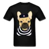 Fashion-Smoking French Bulldog Wear Stripes Rolig T-shirt för män Tecknade designer Kortärmad Mens Black Tees Shirt Plus Storlek