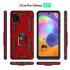 Armour Dual Layer Case 360 ​​Degree Roterande metall Ringhållare Kickstand Shockside Cover för Samsung Galaxy A31 A21 A11