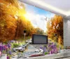 carta da parati moderna per soggiorno Bellissimi sfondi viola 3D pittura murale sullo sfondo del paesaggio