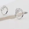 Hot Koop Mode Dame Messing Volledige Diamant Groene Ogen Zirkoon Leopard Hoofd 18K Gold Wedding Engagement Rings Size6-9