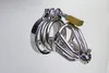 Male stainless steel Cock Cage Penis Ring Lock Chastity Device with urethral catheter Barbed Anti-Shedding ring BDSM Sex Toys