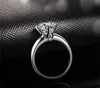 Fashion-Luxury 2 karat vit solitaire ring guld fylld med 18krgp stämpel cubic zirconia engagemang bröllop ringar för kvinnor lr168