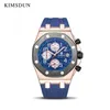 KIMSDUN Men's Chronograph Quartz Watch Waterproof Silicone Rubber Men's Sports Watches For Man Wristswatch Relogio Masculino