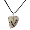 Handmade natural gem pendant DIY fashion agate slices leather pendant necklace unique gem jewelry