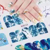 Weiß Schwarz Farbverlauf Marmor Nail Art Aufkleber Winter DIY Wassertransfer Schieberegler für Maniküre Dekorationen Werkzeug8432673