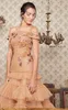 Elegent Sirène personnalisée Robes de soirée de l'épaule Robe de bal à manches courtes en tulle