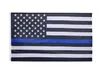 Blå linje USA polis flaggor 3x5 fot tunn blå linje svart vit blå amerikansk polis flagga hem dekoration flagga banner med mässing grommets