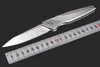 新しいハイエンドフリッパー折りたたみナイフM390サテンブレードTC4チタン合金のハンドルボールベアリング高速オープンナイフEDCポケットナイフ