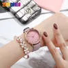 Skmei Fashion Women Wame смотрит на кожаные ремешки для ремешков Женская водонепроницаем