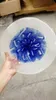 Handgeblazen kunst Glazen tafelschotelplaat Blauw Blauwe kleur Wall Art Decor voor thuis en hotel