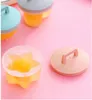 Kapak Fırça WB1885 ile 4pcs / set Sevimli Yumurta Kazan Plastik Yumurta Avlanmak Seti Mutfak Yumurta Pişirici