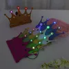 Chapeaux de fête 6 pièces LED anniversaire couronne chapeau pour enfants créatif brillant décor enfant enfant fille coeur étoile A351