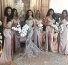 2019 Chic Luxury perle appliquée sirène robe de mariée