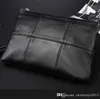 Fábrica atacado homens saco moda couro costura homem bolsa confortável soft sheepskin splicing carteira de alto volume negócio marca bolsas