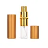 5 ml 1 / 6oz draagbare mini-navulbare parfum geur aftershave verstuiver lege spuitfles met gouden spuit voor reizen portemonnee LX6732