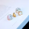 Grossist-! INS FASHION DESIGNER Double Sided Luxury Lovely Cute Full Rhinestone Diamonds Ball Pearl Stud Örhängen för Kvinna Tjejer