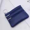 DHL 100pcs 더블 지퍼 코인 지갑 키 체인 키 지갑 지갑 변경 포켓 홀더 조직 화장품 메이크업