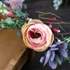 Pink Blue Flower Hair Jewelry Artificial Flower Tiara Hårband Brud Summer Wreath Leaves Garland Hårtillbehör för kvinnor VL344S