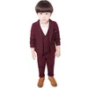 2019 Flower Boy Formelle Soirée Chorale Danse Blazer Costume Enfants Veste Gilet Pantalon 3Pcs Vêtements Ensemble Enfants Costume De Smoking De Mariage309866675