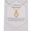 Abundance Rhombus Square pattern Pendant Necklace For Women Fashion Jewelry Gold Silver Color Wish Card Necklace Choker