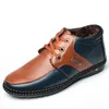 Men's leather boots winter plus velvet warm fashion boots men's banquet business office professional formal boots