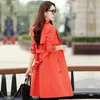 Spring Autumn Long Sleeve Turn-down Collar Women Trench Coat Fashion Medium length Solid color Women Trench Coat AN906