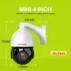 Câmera 1080P 4MP 5MP PTZ Câmera IP exterior ONVIF 30X ZOOM Waterproof Mini Speed ​​Dome câmera de 2MP H.264 IR 50M P2P CCTV Segurança