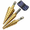 3pc Hss Step Cone Taper Drill Bit Set Metal Hole Cutter Metric 4122032mm 14quot Titanium Coated Metal Hex Taper8440565