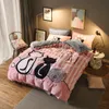 Luxus-Bettwäsche-Set, Flanell, Cartoon-Rosa-Katze, Bettbezug-Set, Queen-Size-Bettwäsche, Valentinstag, niedliches Bettlaken, Kinderbettwäsche, T200706278x