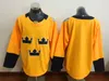 Coppa del mondo 2016 Svezia Maglie da hockey Ice College Team Yellow 30 Henrik Lundqvist Jersey Uomo per gli appassionati di sport Ricamo e cucito traspiranti