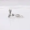 Vintage S925 Sterling Silver Ring Anger Forest Series Forest Rabbit Head Nostalgic Tide Men's and Women's Couples Ring