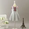 Lato Dziewczynki Księżniczka Sukienka Sweet Stripe Bowknot Dzieci Bawełniane Plażowa Dress Moda Paski Dzieci Suknia Wakacyjna C6266