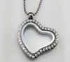 Mode- Pendentif Collier Médaillon Charme Argent Coeur Diamant Collier Alliage Strass Bijoux pour Saint Valentin Cadeau De Noël