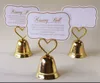 Wedding Favor Kissing Bell Gold Silver Place Card Holder Photo Holder Wedding Table Decoration Favors DLH333