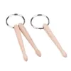 fashion Beech Wood Mini Drumsticks Keychain Drumsticks Percussion Keyring Music Gift Multi-functional Drum Sticks Keychain Gift