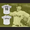 Shohei Ohtani tröja herr 16 Japan Samurai vit kritrandiga baseballtröjor storlek S-XXXL