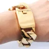 Gnayy Smycken Stor 316L Rostfritt Stål Smycken Guld Miami Kubansk Curb Chain Armband Bangle Heavy Stort 26mm 23cm (9 tum) Mens C19021501