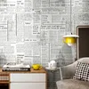 Wit Old English Brief Krant Vintage Wallpaper Feature Wall Paper Roll voor Bar Cafe Coffee Shop Restaurant
