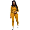 Hot Style-2019 Nieuwe Solid Color Sport Burn Flower Hooded Suit voor American Damesmode DN8140