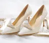 Błyszczące sztylet pięta kryształy buty ślubne dla panny młodej luksusowe designerskie obcasy Kopciuszek pompki pali