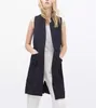 Women's Spring Autumn Hot Sale Outwear Long Blazer Vests Office Ladies Notched Blazer Waistcoats