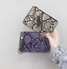 DHL 50PCS Snakeskin Coin Purses Women PU Ultra-Thin Short Flap Min Plånbok med Tassel