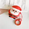 Cartoon Kerst Santa Hoofdtelefoon Case voor Apple Airpods 1 2 Siliconen Bescherming Oortelefoon Cover 50pcs / lot