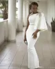 Seksowne Afrykańskie Suknie Wieczorowe Z Rękawami Zroszony Jeden Ramię Czarne Dziewczyny Prom Dresses 2020 Obcisły Elegancki wieczór Formalna Dress Caftan Abaya