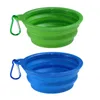 Multicolors Silicone Pet Folding Bowl Retractable Utensils Bowl Puppy Drinking Fountain Portable Outdoor Travel Bowl Carabiner BH1862 CY