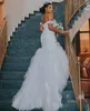 2020 ARABIC ASO EBI Plus Size luksusowe kryształy koronkowa syrena seksowna sukienki ślubne vintage organza sukienki ślubne ZJ445