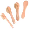 Face Cleansing Brush for Facial Exfoliation Natural Bristles Exfoliating Face Brushes for Dry Brushing and Scrubbing with Wooden Handle LX51