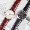 Alta qualidade três agulhas série luxo relógios masculinos relógio de quartzo designer relógios de pulso marca superior moda pulseira de couro preto recr248m