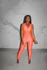 Verão feminino designer de cor sólida duas peças conjunto sem mangas camiseta leggings moda outfits jogger terno casual treino esportivo 2694